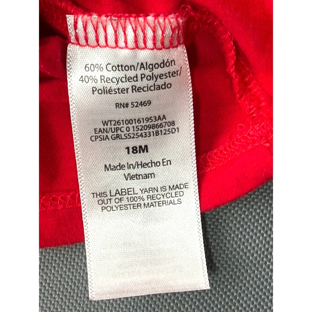 Way to Celebrate Patriotic Baby Girl 18M Peplum Tank Top Red Stars Bow Shirt - Picture 7 of 10